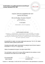 Quality assurance according to nuclear standard KTA 1401
